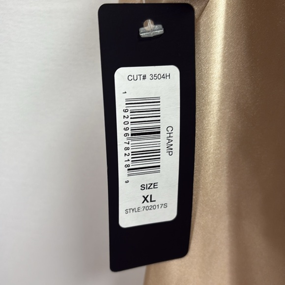 BEBE Satin Cowl Neck Midi Slip Dress Champagne Size XL NWT - Picture 7 of 8